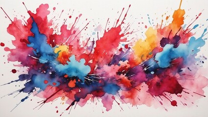 Vibrant abstract watercolor splashes, colorful paint bursts, dynamic artistic design, expressive background