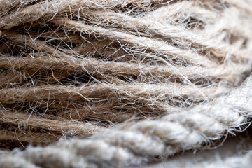 Jute rope fiber close up