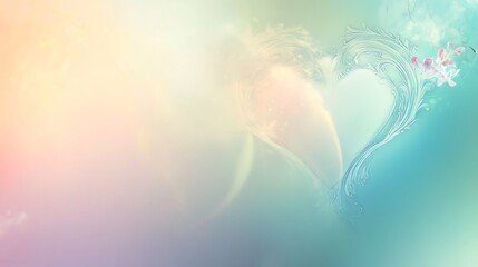 Abstract Pastel Heart Floral Design Background