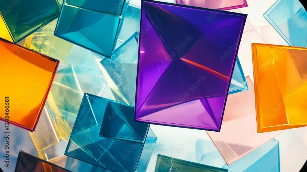 Aufkleber vibrant geometric shapes in dynamic colorful motion sequence