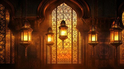 Ornate Ramadan Lantern with Mystical Glow