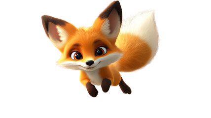 Obraz premium red fox isolated on white background