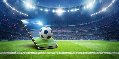 Immersive football experience on mobile device in the imaginary stadium.