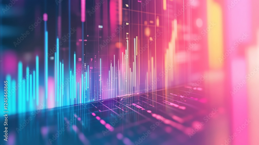 Poster vibrant abstract data visualization background.
