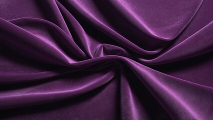 Fototapeta premium Purple velvet fabric texture, smooth and shiny, luxury background, copy space