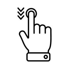 Hand Gesture Swipe Down Icon
