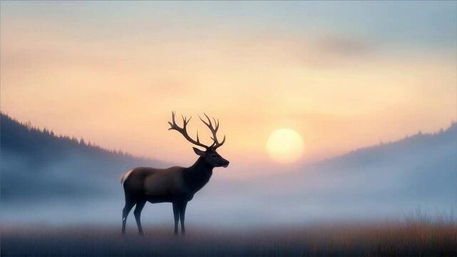 deer at sunset