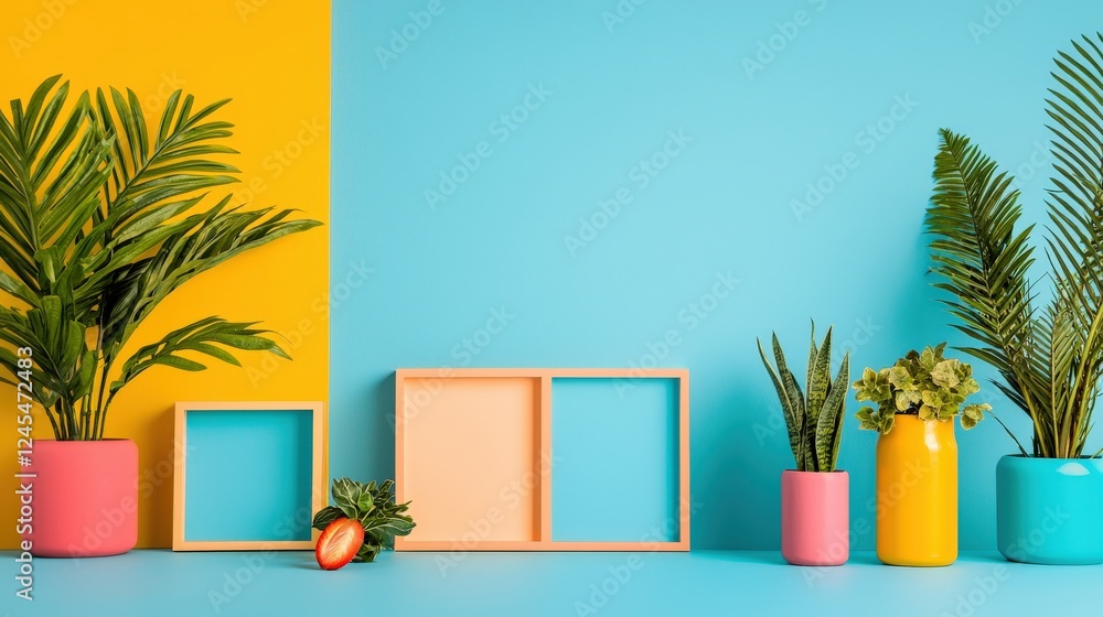 Poster inspirational spaces featuring blank frames for a creative touch.