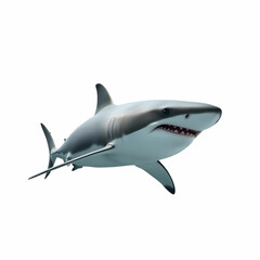 Fototapeta premium Shark in the sea isolated on the white background