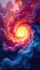 Obraz premium Smoke and light create a swirling vortex of colors, whirlpool, abstract