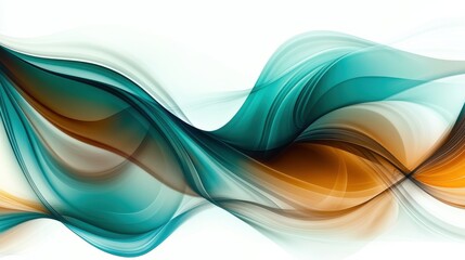 Fototapeta premium This mesmerizing abstract art piece features smooth flowing waves of turquoise and brown, evoking feelings of tranquility, fluidity, and harmony in design.