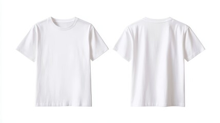 T-shirt with space for design isolated on white. Back and front views