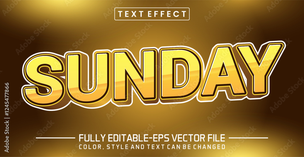 Poster sunday font text effect editable