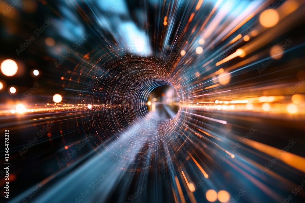 Poster Futuristic Nebula Graphics Dynamic Light Trails and Abstract Space Aesthetics for Tech Marketing and Digital Innovation - Cosmic Visuals Enhancing Modern Brand Narratives