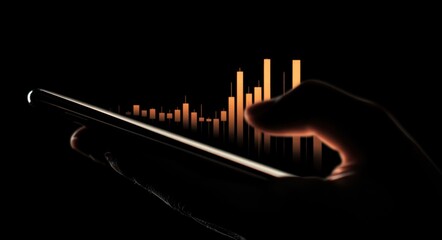 Dynamic Financial Growth Interface on Smartphone Screen