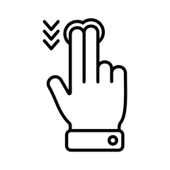 Hand Gesture Swipe Down Icon