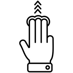 Hand Gesture Swipe Up Icon