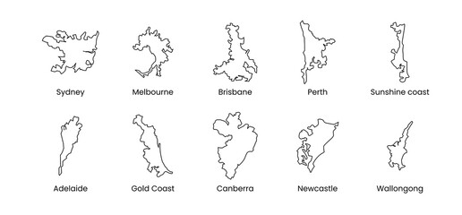 Obraz premium Australia city map vector