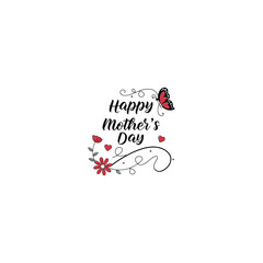 Fototapeta na wymiar Happy Mother's Day handwritten lettering. Happy Mother's Day typography vector design for greeting cards and poster. Design template celebration