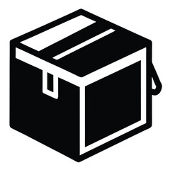 silhouette vector
illustration of A Parcel Box icon on white background