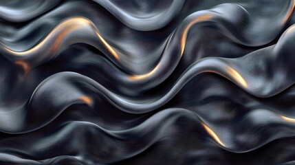Obraz premium Dark Abstract Metal Waves: Elegant, Luxury Background Texture. Perfect for Modern Designs and Digital Art Projects.