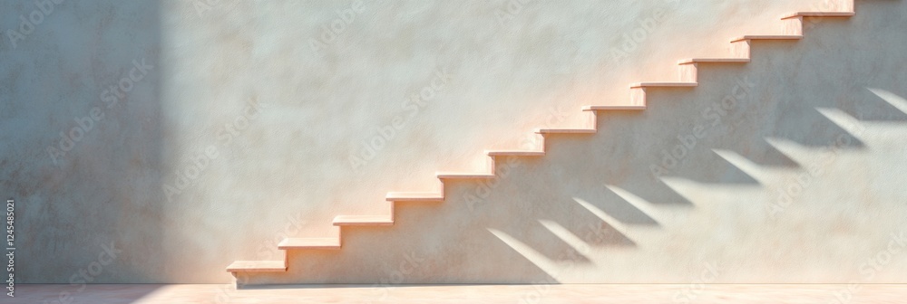 Poster minimalist educational graphics stick figure chalkboard art with ascending staircase - inspiring gro
