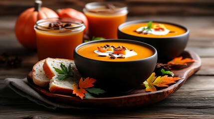  cozy autumn scene with butternut squash soup