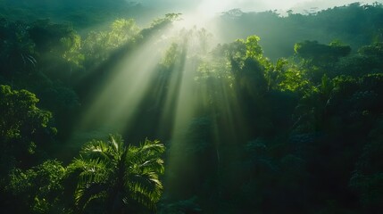 Sunlight beams filtering through water, serene underwater landscape with vibrant plant life, ideal for nature themes.