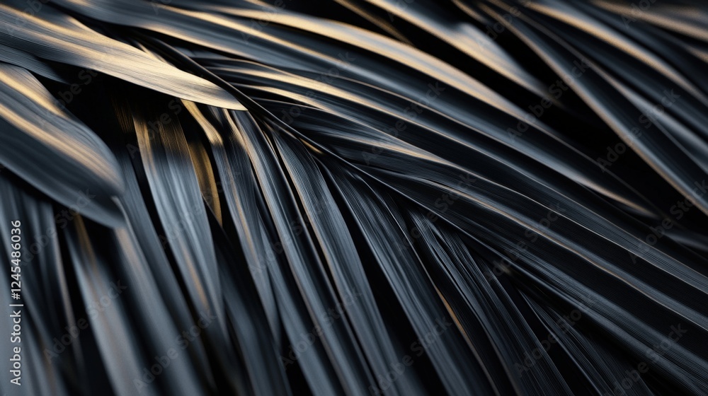 Poster close-up image of dark textured strands with subtle highlights ideal for backgrounds in various desi