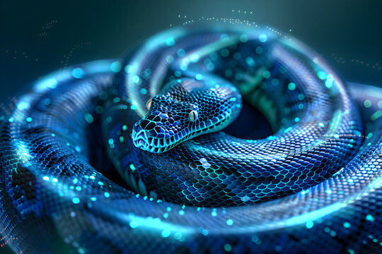 Python Snake Curled into Infinity Symbol: A Symbolic Representation of Endless Potential in Python Programming