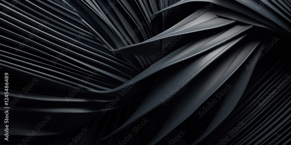 Poster abstract black texture with flowing lines and folds creating a sense of depth and elegance suitable 
