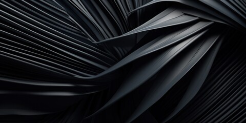 Fototapeta premium Abstract black texture with flowing lines and folds creating a sense of depth and elegance suitable for modern design projects or artistic backgrounds
