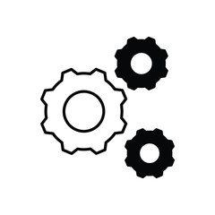 Cogs icon isolated on a white background. Vector illustration.