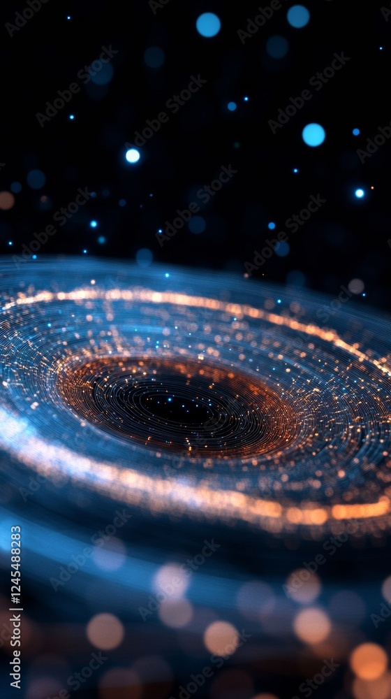 Poster cosmic data visualization starry digital infographic with constellation overlay for finance innovati