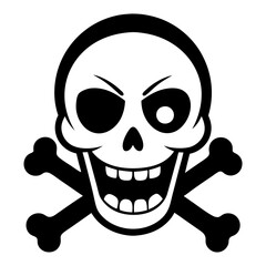 Skull and crossbones, and skull with swords in vector