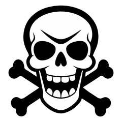 Skull and crossbones, and skull with swords in vector