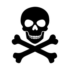 Skull and crossbones, and skull with swords in vector