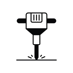 Jackhammer  icon isolated on a white background. Vector illustration.