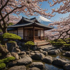 Leonardo_Kino_XL_Traditional_Japanese_Tea_House_Under_Sakura_B_0