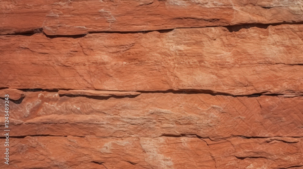 Poster close-up texture of red rock surface featuring natural striations and patterns ideal for backgrounds