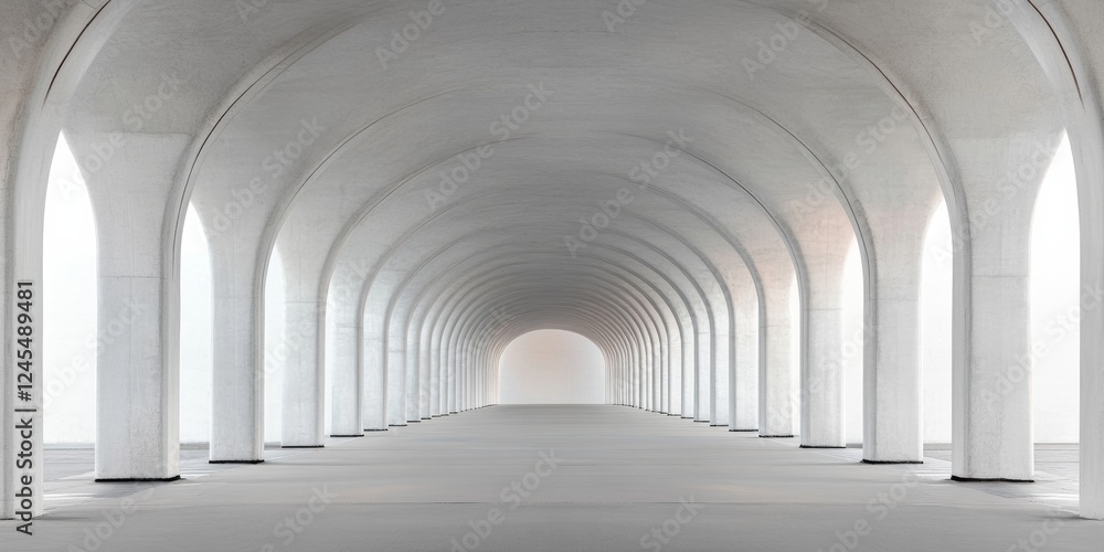 Aufkleber minimalist vaulted architecture concrete arches in underground parking - secure storage solution for