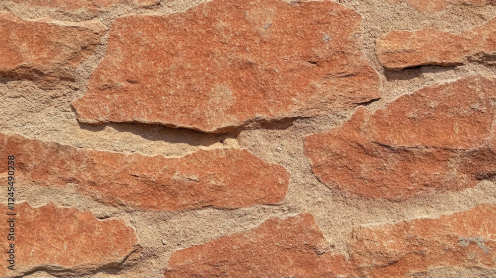 Poster detailed texture of red natural stone wall with earthy tones and unique patterns captured in high re
