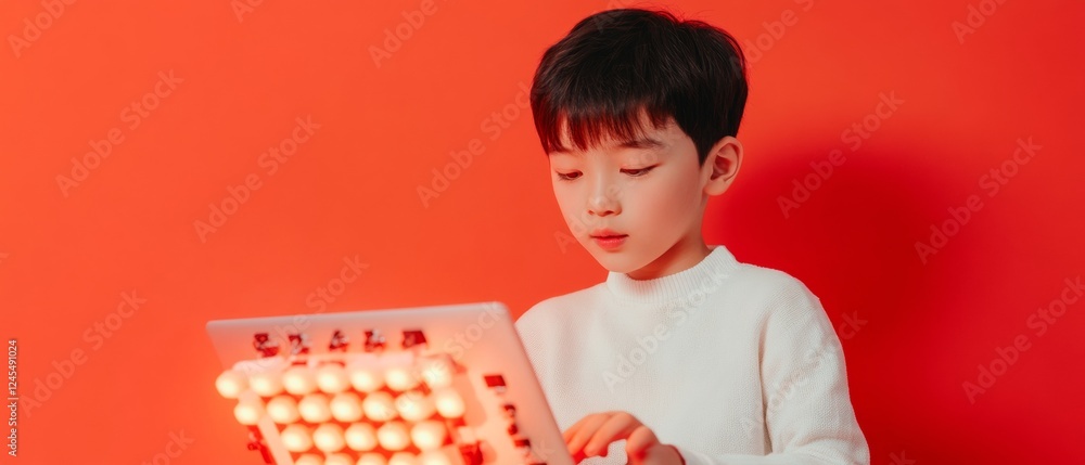 Aufkleber Dynamic STEM Education Visual Korean Child Coding with Advanced Robot - Interactive Learning and Tech Innovation for Modern Classrooms