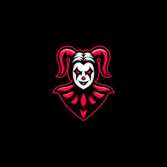 modern esport logo of girl clown