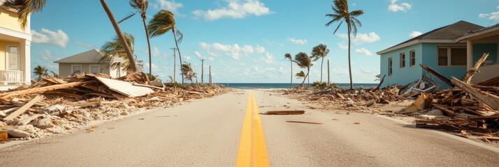 Coastal Resilience Imagery Post-Hurricane Urban Cleanup with Sustainable Materials for Disaster Management and Environmental Awareness Campaigns