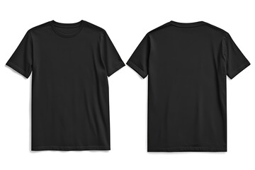 Black t-shirt mockup front and back view