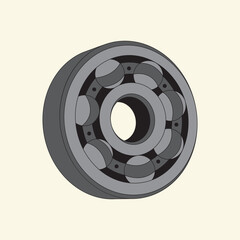 Fototapeta premium Automotive Bearing Cartoon Illustration