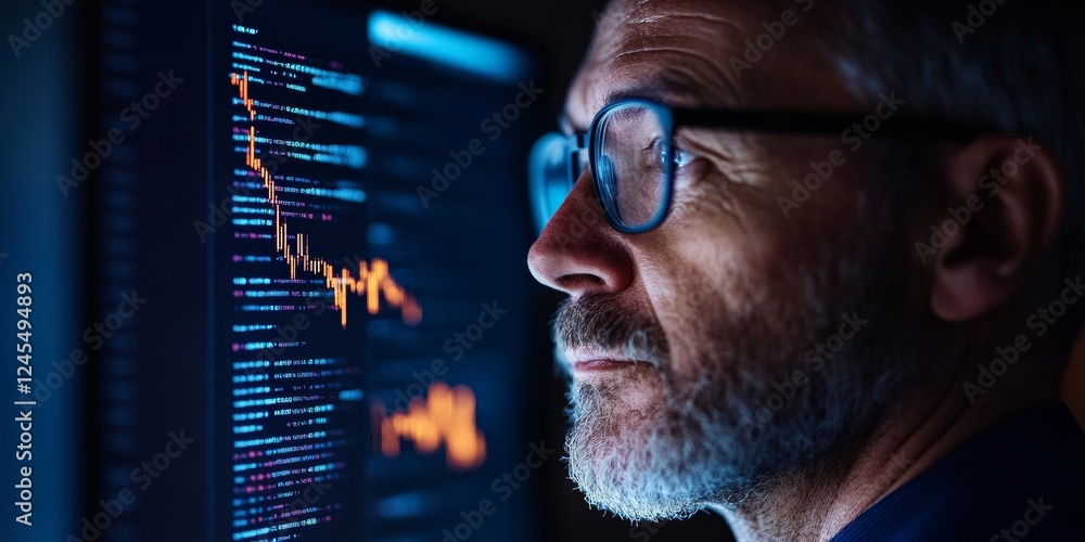 Aufkleber Tech-Infused Data Visualization High-Resolution Multi-Screen Setup with LED Displays - Corporate Analytics for Modern Business Efficiency and Digital Transformation