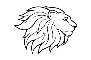Fototapeta premium A simple line art drawing of a lion head illustration.eps