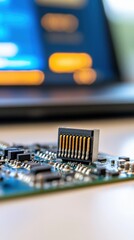 High-Resolution Close-up of a Circuit Board Connector